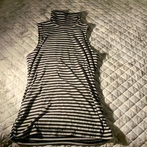 gray striped turtle neck